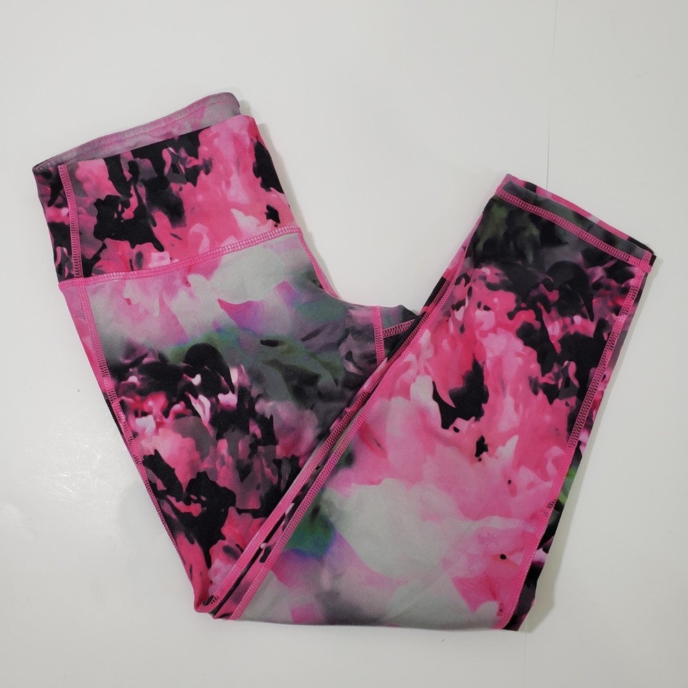 ATHLETA Capri Length Leggings, Waistband Pocket, Hot Pink, Black, Grey, Size XS